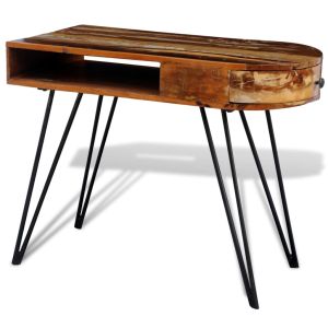 Escritorio de madera maciza reciclada con patas de hierro es6406