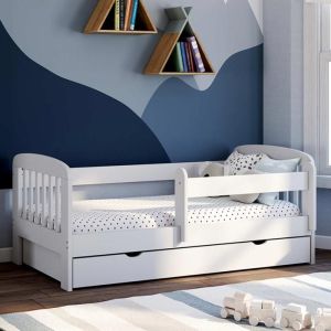 Cama infantil blanca con cajón - 80 x 160 cm