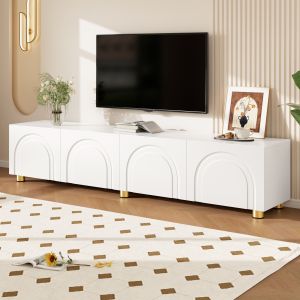 Mueble de tv con 4 puertas blanco 40x180x35cm