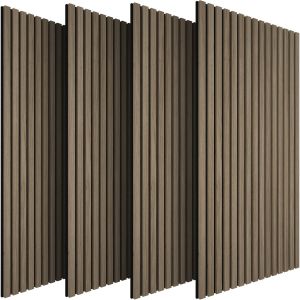 Tectake 4 paneles acústicos de madera mdf, chapa, aislantes, roble oscuro