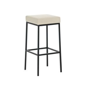 Taburete de bar clásico - pu crema - 1 ud - 80 cm