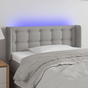 Cabecero con LED de tela gris claro 93x16x78/88 cm