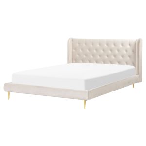 Cama terciopelo forbach 160 x 200 cm beige
