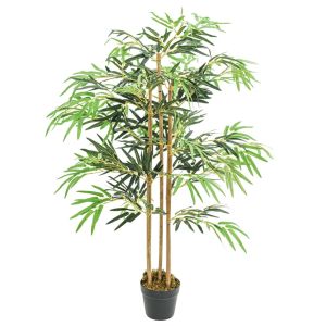 vidaXL árbol de bambú artificial con 730 hojas verde 120 cm