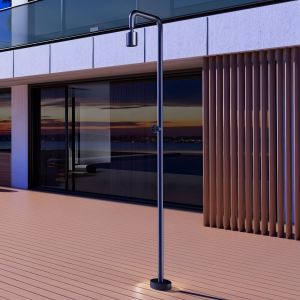 Imex - ducha piscina exterior acero s.316 azul serie pool