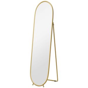 Espejo de pie 160x40x4 cm metal, vidrio color amarillo Homcom
