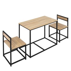 Conjunto de mesa y sillas color roble para 2 personas