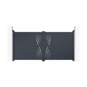 Puerta batiente veleta 300x140 cm + puerta + 4 postes elda + tanker b700
