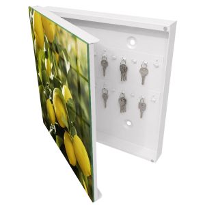 Armario para llaves decorativo 30x30x5, apertura izquierda blanca