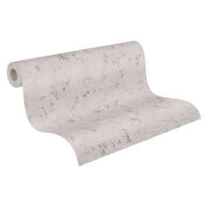 A.s. Création papel pintado con texture gris, beige, plata y metálico