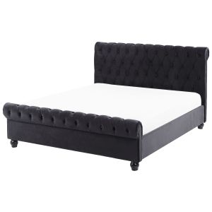 Cama terciopelo avallon 140 x 200 cm negro