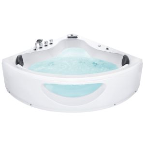 Bañera de hidromasaje LED esquinera tocoa 205 x 146 cm blanco