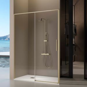 Mampara frontal serie delta - oro cepillado -  151-153.6 cm - reversible
