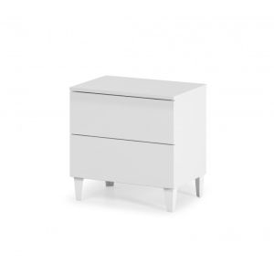 Mesita de noche loft blanco brillo