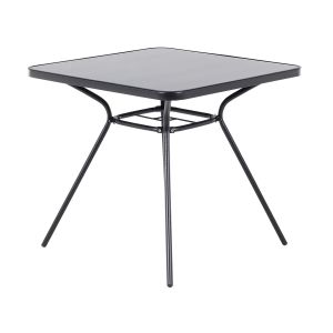 Mesa de balcón livo 80 cm 80 cm vidrio negro
