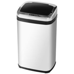 Cubo de basura 33x25x58 cm acero inoxidable, abs color gris Homcom