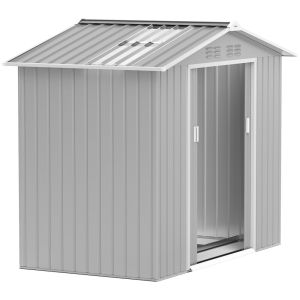 Caseta de jardín 213x130x185 cm acero galvanizado color gris Outsunny