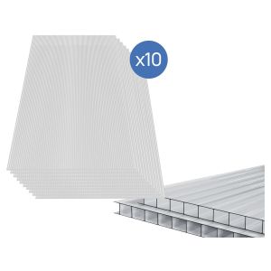Lote de 10 paneles de policarbonato de 4 mm <<michigan>>, 7,9 m²