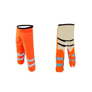 Pattones - zahon protector desbrozadora solapa broche naranja talla m