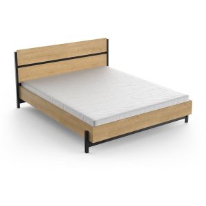 Cama doble "craft" - madera - 160 x 200 cm - marrón