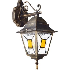 Aplique exterior descendente - brilliant - janel - metal/vidrio - negro - e