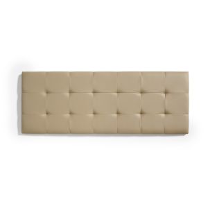 Cabecero de cama 140 capitone cuadros polipiel 152x57x5cm camel claro