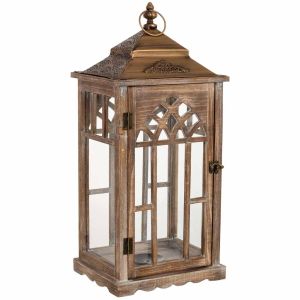 Farol de madera 26x21x58h cm