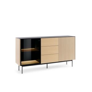 Aparador contemporáneo - roble vicenza - 3 cajones - 157 x 84 x 39 cm