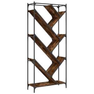 vidaXL estantería madera ingeniería y metal roble ahumado 79x30x180 cm