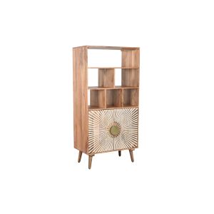 Estantería de madera 80x45x160cm 2 puertas tallado
