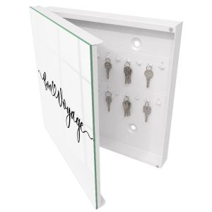 Caja para llaves 30x30x5 viaje del corazón, apertura izquierda blanca