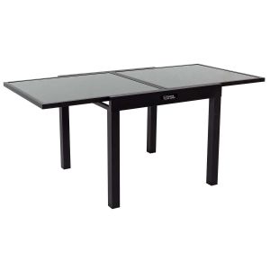 Mesa para jardín extensible en aluminio "porto 8" - phoenix - negro