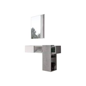 Mueble de entrada limbadi, un estante, madera gris cemento