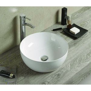 Lavabo cerámico sobre encimera, 40,5x40,5x14 cm, blanco
