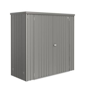 Armario metalico biohort alto jardin color gris cuarzo metalizado 190