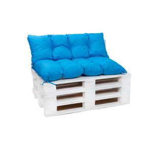 Juego de cojines para palets exterior 120x60x50cm cojines de jardín azul