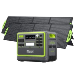 Fossibot - generador solar portátil + panel solar - lifepo4 2048wh - 2400w