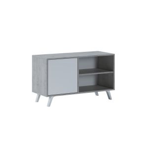 Mueble tv con patas y almacenamiento 95 cm wind gris - blanco