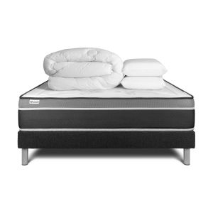 Pack cama completa - colchón 180x200cm + somier con láminas (kit) + 2 almoh
