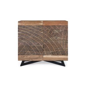 Aparador yakarta de madera de acacia y metal en color natural 90 cm