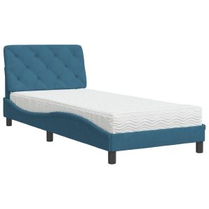 vidaXL cama con colchón terciopelo azul 90x200 cm