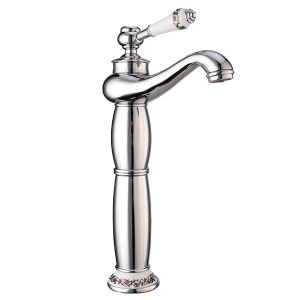 Grifo lavabo caño alto monomando retro, cromo