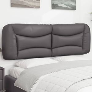 Cabecero de cama acolchado cuero sintético gris 160 cm eso8426