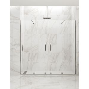 Mampara de ducha frontal allstone hidra 2+2, sin perfil 182-192 cm