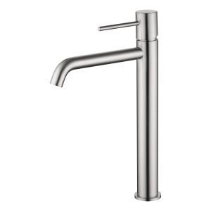 Grifo de lavabo monomando de caño alto serie monza–níquel–cartucho cerámico