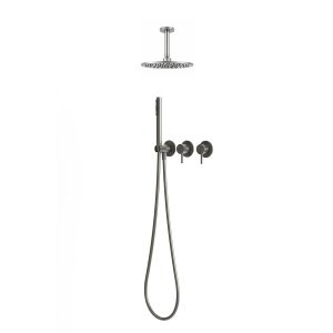 Kit ducha techo corto 30 cm canna di fucile acero inox 316l completo