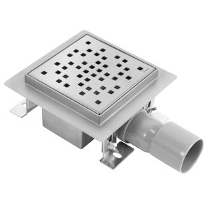 Rea drenaje lineal dots nickel brush 12x12, 120x16x8 cm
