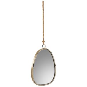 Espejo de pared de metal y cuerda dorado 25x2.5x36