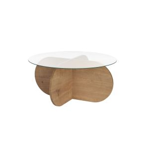 Mesa de centro de madera <<aeris>> - 75 x 75 x 35 cm - roble saphirtranspar