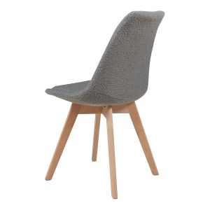 Juego de 4 sillas de comedor fläten  82x49x54cm bouclé - gris [en.casa]